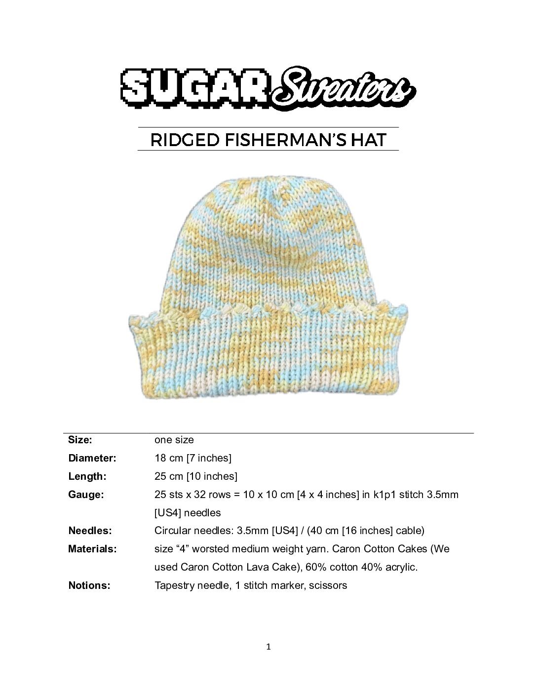 RIDGED FISHERMANS HAT - coverpage
